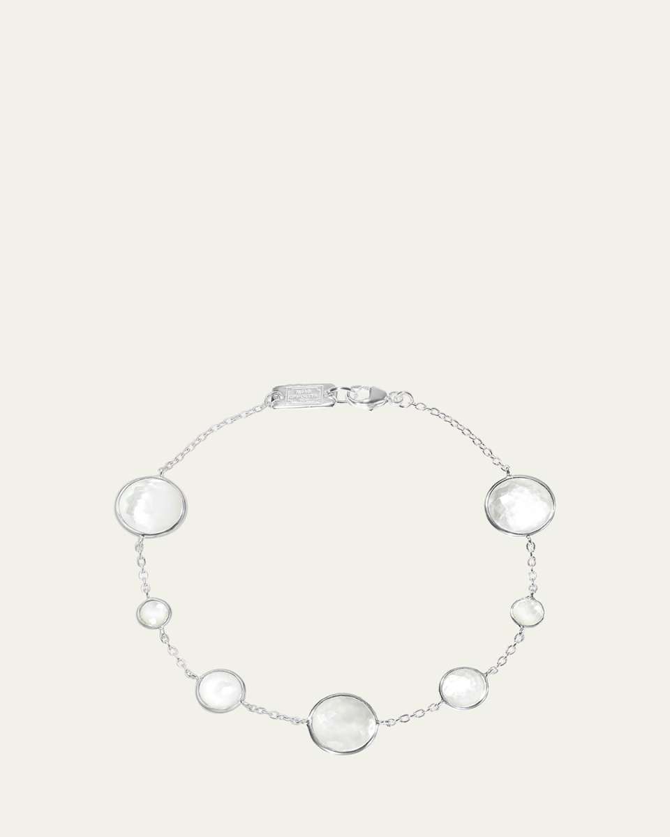 7-Stone Link Bracelet in Sterling Silver